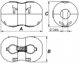 74275815, Split ferrite&nbsp;&nbsp;diam. ‹=&nbsp;&nbsp;8.5 mm 250 Ohm @ 100 MHz, WURTH Elektronik