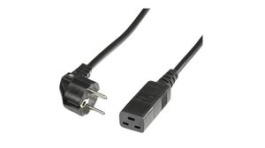 352.174, Mains Cable Type F (CEE 7/7) - IEC 60320 C19 2m, Black, Bachmann