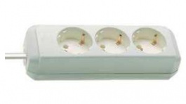 1158610015, Outlet Strip 3 Schuko Type F White CEE 7/4, Brennenstuhl