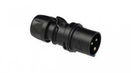 013-6XV, CEE Plug SHARK 3P 2.5mm² 16A IP44 230V Black, PC Electric