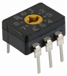 A6C-10R(N), Кодирующий переключатель; DEC/BCD; Положения:10; THT; 0,1A/30ВDC, Omron