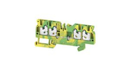 2674580000, Terminal Block, Push-In, 4 Poles, 800V, 24A, 0.5 ... 2.5mm², Green / Yellow, Weidmuller