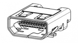 46765-0301, Female Micro-HDMI Connector, 19 Poles, Solder, Molex