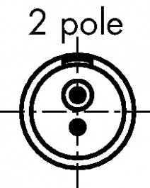 EGG.00.302.CLL, Device socket, B-series 2-pin Poles 2 1 A 315 VAC/VDC, LEMO