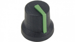 FC72604S, Rotary Knob 11 x 15 mm Black / Green, Cliff