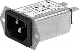 5123.1300.0.21, Power inlet with filter 1 A 250 VAC, Schurter
