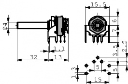 D1251M47MDFT1000, Potentiometer 470 kOhm linear +- 20 %, Vishay