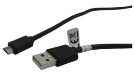 RND 765-00056, USB A Plug to USB Micro-B Plug Cable 1.8m Black, RND Connect