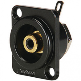 ACJB-BLK, RCA Panel-mount socket black, Amphenol