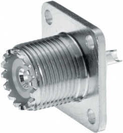 23 UHF-0-0-2/033E, Panel-mount jack Straight UHF Straight, Huber+Suhner