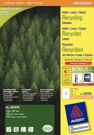 LR3478, Recycled Universal labels 210 x 297 mm, Zweckform