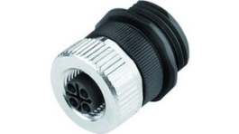 99 0694 500 04, M12 Panel Mount Socket, 3+PE, M20, S-Coded, Screw, Binder