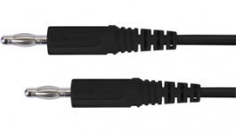 MFK 09 / 1 / 150 / SW, Test lead diam. 4 mm Black 150 cm 1 mm2 CAT I, Schutzinger