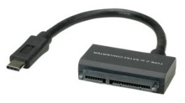12.99.1051, Converter Cable USB C Plug - SATA 22-Pin Female 150mm Black, Value