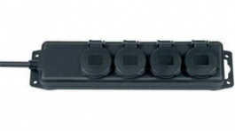 1159960, Outlet Strip 4 Schuko Type F Black CEE 7/4, Brennenstuhl