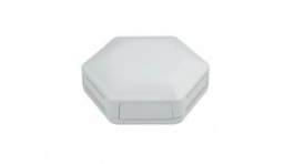 CBHEX1-42-WH, HexBox IoT Enclosure with 4 Solid and 2 Vented Panels 130x146x45mm White ABS IP3, CamdenBoss