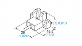 PM-L44, U-Shaped Photoelectric Sensor, Fork Light Barrier, 0...5 mm, Panasonic