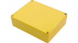1590BBYL, Die Cast Stomp Box, 94 x 119.5 x 34 mm, Aluminium,&nbsp;&nbsp;Yellow, Hammond