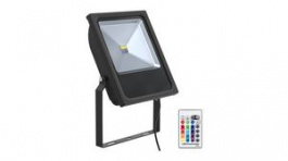 141004, LED Floodlight with Remote 50W RGBW Black, Bailey