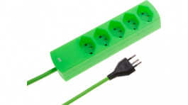 114988, Outlet strip, 5xJ (T13), fluorescent green, Max Hauri