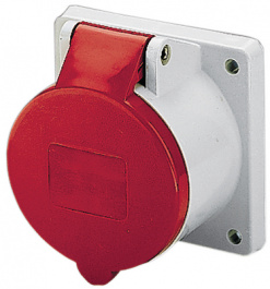 1276, CEE attachment sockets red 32 A/400 VAC, Mennekes