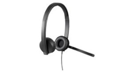 981-000575, Headset, H570e, Stereo, On-Ear, 18kHz, USB, Black, Logitech