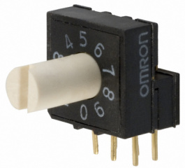A6RV-102RS, Кодирующий переключатель; DEC/BCD; Положения:10; THT; Шаг:2,54мм, Omron