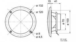 FR 10 WPX 4 OHM, Saltwater resistant full-range driver 10 cm white, 4 Ohm, 30 W, Visaton