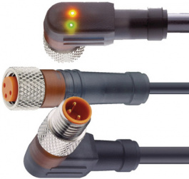 RKMWV/LED A 3-224/5 M, Соединительный кабель; M8; PIN:3; угловой; 5м; вилка; 30ВAC; 4А, Lumberg Automation (Belden brand)
