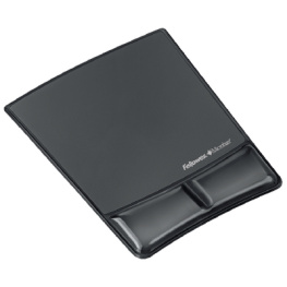 9182301, Health-V wrist rest with Crystals mouse pad black, Fellowes
