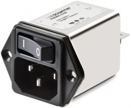 FN9264-6-06, Power inlet with filter 6 A 250 VAC, Schaffner