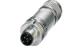 1424658, M12 Straight Cable Plug, 5 Poles, A-Coded, Push-In, Phoenix Contact
