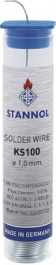 KS100 FLOWTIN TSC, DIAM. 0, Solder wire Sn95/Ag4/Cu1 20 g 0.7 mm, Stannol