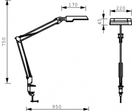 VISTA 3DIOPT. WHITE, Magnifying glass lamp 3 dioptres EU -, Glamox Luxo