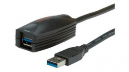 12.04.1096, USB 3.0 Active Repeater Cable USB A Plug - USB A Socket 5m Black, Roline