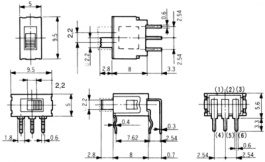 ASE1D-2M-10, Slide switch on-on 1P, Fujisoku