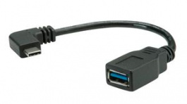 11.02.9031, Cable USB-C Plug - USB-A Socket 150mm USB 3.0 Black, Roline