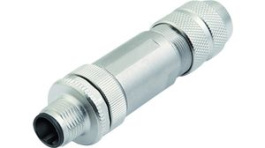 99 3721 810 04, M12 Straight Cable Plug, CAT5, Poles 4, D-Coded, Crimp, Binder