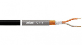 C114 BLACK, Microphone cable 2x0,25mm2 black, Tasker