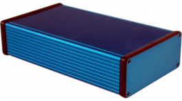 1455Q2201BU, Корпус: с панелью; 1455; Х:125мм; Y:220мм; Z:51мм; алюминий; синий, Hammond