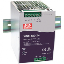 WDR-480-48, Блок питания: импульсный; 480Вт; 48ВDC; 48?55ВDC; 10А; 180?550ВAC, MEAN WELL