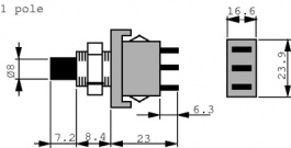 1842.1101, Push-button switch 2P, Marquardt