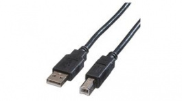 11.44.8808, Cable Green USB-A Plug - USB-B Plug 800mm USB 2.0 Black, Roline