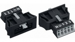890-705, Socket Snap-in Version 5p, 0.25...1.5 mm2 Black, Wago