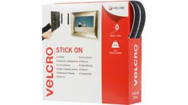 VEL-EC60220, Stick On Hook and Loop Black 20 mmx10 m, VELCRO