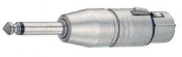 NA2FP, Adapter XLR 3pol to tele 6.3 mm, 1 x XLR Female, 3-Pin, XLR, Neutrik