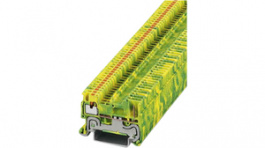 3212332, PT 1,5/S/1P-PE terminal block, 0.14...1.5 mm2 400 vac/vdc green / yellow, Phoenix Contact