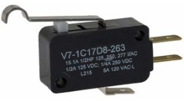 V7-1C17D8-263, Micro Switch 15A Simulated Roller Lever SPDT, Honeywell