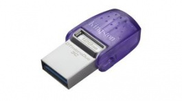 DTDUO3CG3/128GB, USB Stick, DataTraveler microDuo 3C, 128GB, USB 3.1, Silver/Purple, Kingston