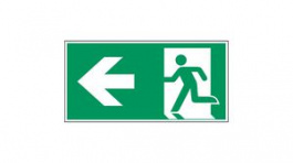 138880, Safety Sign, Emergency Exit, Rectangular, White on Green, Polyester, 1pcs, Brady